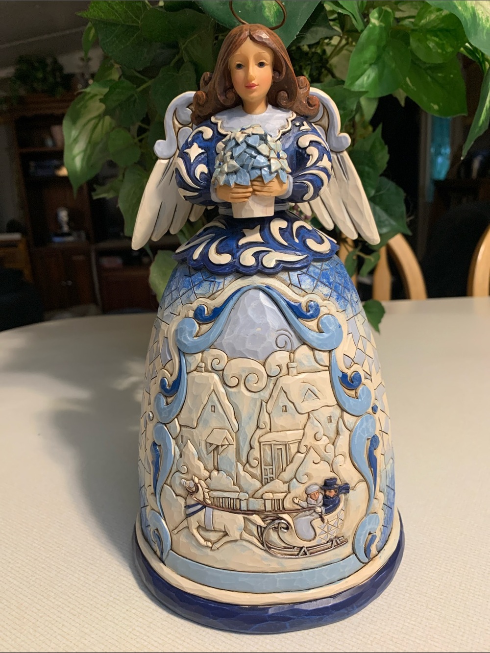 Jim Shore Vintage Blue and White Angel Figurine